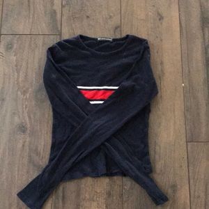 brandy melville long sleeve navy striped shirt